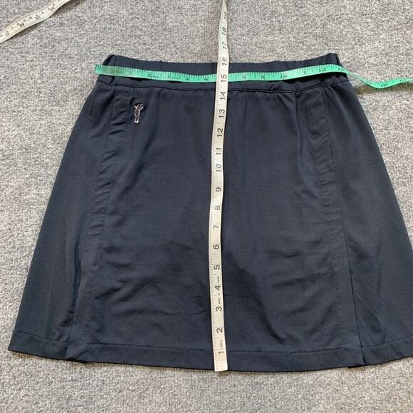 Golfino Skort Womens 4 Black Pull On Inner Shorts Front Slits Performance Golf - Picture 3 of 10